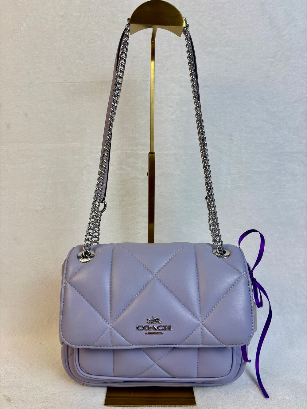 Coach Klare Crossbody 25 with Puffy Diamond Quilting in Lilac Colorway
